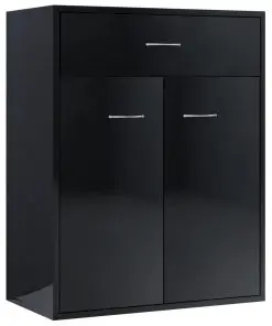 vidaXL Sideboard High Gloss Black 60x30x75 cm Chipboard