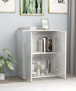 vidaXL Sideboard High Gloss White 60x30x75 cm Chipboard