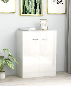 vidaXL Sideboard High Gloss White 60x30x75 cm Chipboard