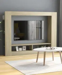 vidaXL TV Cabinet Sonoma Oak 152x22x113 cm Chipboard