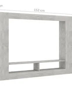 vidaXL TV Cabinet Concrete Grey 152x22x113 cm Chipboard