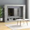 vidaXL TV Cabinet Concrete Grey 152x22x113 cm Chipboard
