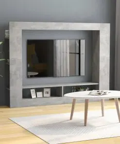 vidaXL TV Cabinet Concrete Grey 152x22x113 cm Chipboard