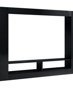 vidaXL TV Cabinet High Gloss Black 152x22x113 cm Chipboard