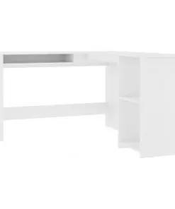 vidaXL L-Shaped Corner Desk White 120x140x75 cm Chipboard
