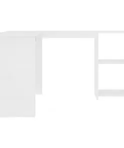 vidaXL L-Shaped Corner Desk White 120x140x75 cm Chipboard