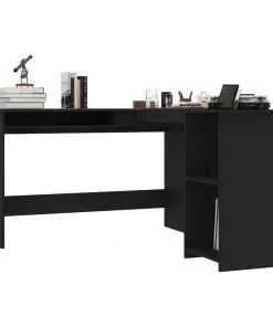vidaXL L-Shaped Corner Desk Black 120x140x75 cm Chipboard