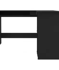 vidaXL L-Shaped Corner Desk Black 120x140x75 cm Chipboard