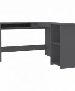 vidaXL L-Shaped Corner Desk Grey 120x140x75 cm Chipboard