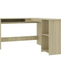 vidaXL L-Shaped Corner Desk Sonoma Oak 120x140x75 cm Chipboard