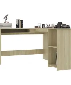 vidaXL L-Shaped Corner Desk Sonoma Oak 120x140x75 cm Chipboard