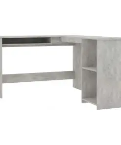 vidaXL L-Shaped Corner Desk Concrete Grey 120x140x75 cm Chipboard