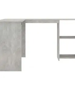 vidaXL L-Shaped Corner Desk Concrete Grey 120x140x75 cm Chipboard