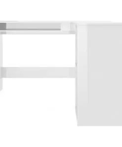 vidaXL L-Shaped Corner Desk High Gloss White 120x140x75 cm Chipboard
