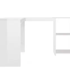 vidaXL L-Shaped Corner Desk High Gloss White 120x140x75 cm Chipboard