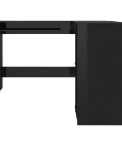 vidaXL L-Shaped Corner Desk High Gloss Black 120x140x75 cm Chipboard