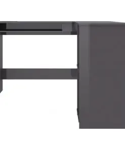 vidaXL L-Shaped Corner Desk High Gloss Grey 120x140x75 cm Chipboard