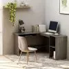 vidaXL L-Shaped Corner Desk High Gloss Grey 120x140x75 cm Chipboard