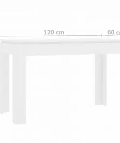 vidaXL Dining Table White 120x60x76 cm Chipboard