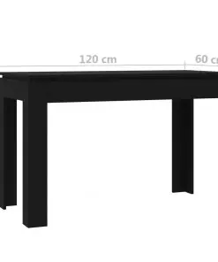 vidaXL Dining Table Black 120x60x76 cm Chipboard