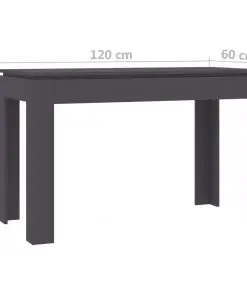 vidaXL Dining Table Grey 120x60x76 cm Chipboard