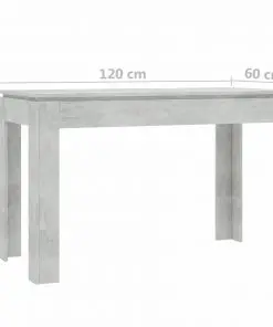 vidaXL Dining Table Concrete Grey 120x60x76 cm Chipboard