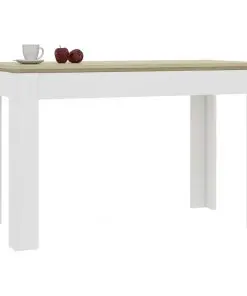 vidaXL Dining Table White and Sonoma Oak 120x60x76 cm Chipboard
