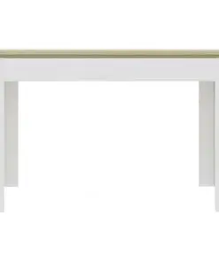 vidaXL Dining Table White and Sonoma Oak 120x60x76 cm Chipboard
