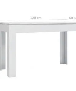 vidaXL Dining Table High Gloss White 120x60x76 cm Chipboard