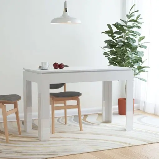 vidaXL Dining Table High Gloss White 120x60x76 cm Chipboard