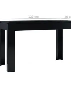 vidaXL Dining Table High Gloss Black 120x60x76 cm Chipboard