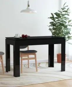 vidaXL Dining Table High Gloss Black 120x60x76 cm Chipboard