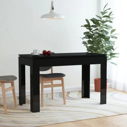 vidaXL Dining Table High Gloss Black 120x60x76 cm Chipboard