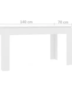 vidaXL Dining Table White 140x70x76 cm Chipboard