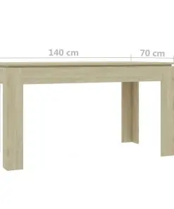 vidaXL Dining Table Sonoma Oak 140x70x76 cm Chipboard