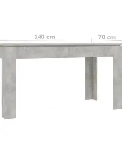 vidaXL Dining Table Concrete Grey 140x70x76 cm Chipboard