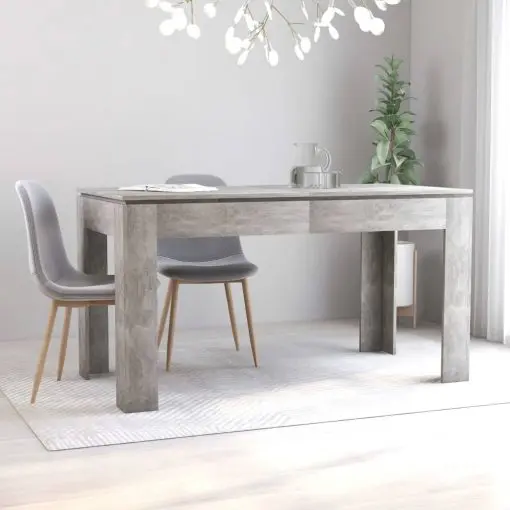 vidaXL Dining Table Concrete Grey 140x70x76 cm Chipboard