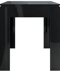 vidaXL Dining Table High Gloss Black 140x70x76 cm Chipboard