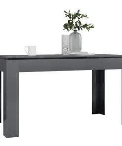 vidaXL Dining Table High Gloss Grey 140x70x76 cm Chipboard