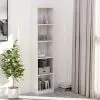 vidaXL 5-Tier Book Cabinet High Gloss White 40x24x175 cm Chipboard