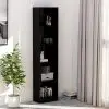 vidaXL 5-Tier Book Cabinet High Gloss Black 40x24x175 cm Chipboard