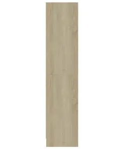 vidaXL 3-Tier Book Cabinet White and Sonoma Oak 60x24x108 cm Chipboard