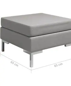 vidaXL Sectional Footrest with Cushion Farbic Grey