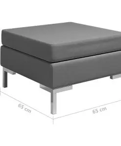 vidaXL Sectional Footrest with Cushion Farbic Dark Grey
