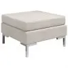 vidaXL Sectional Footrest with Cushion Farbic Cream