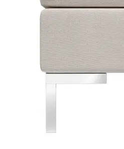 vidaXL Sectional Footrest with Cushion Farbic Cream