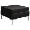 vidaXL Sectional Footrest with Cushion Farbic Black