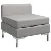 vidaXL Sectional Middle Sofa with Cushion Fabric Light Grey