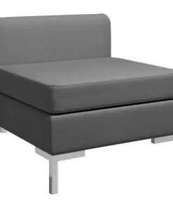 vidaXL Sectional Middle Sofa with Cushion Fabric Dark Grey