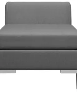 vidaXL Sectional Middle Sofa with Cushion Fabric Dark Grey